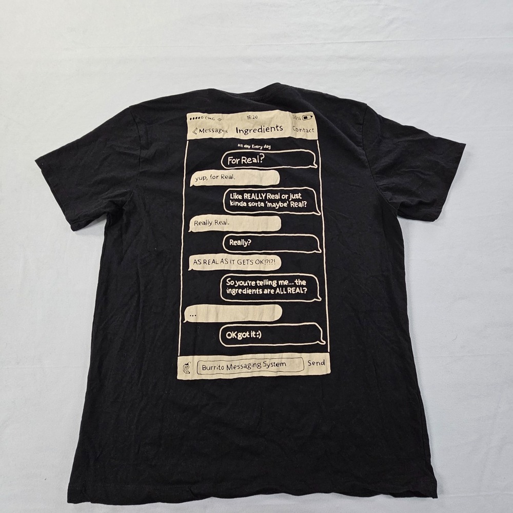 Chipotle Mexican Grill Black Short Sleeve Cotton T-Shirt Adult M